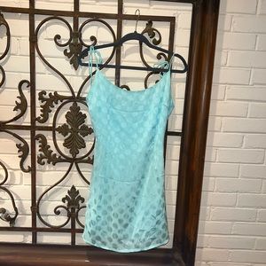Aqua polka dot dress